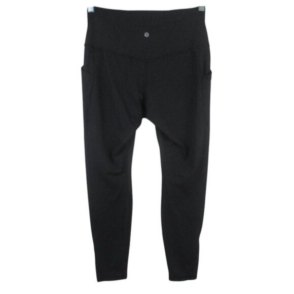 Lululemon Align Emboss Black High Rise Leggings with Pockets - Picture 4 of 6